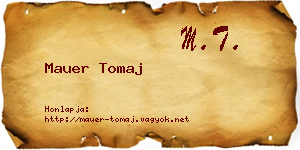 Mauer Tomaj névjegykártya